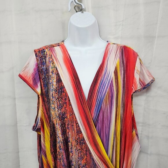 Ashley Stewart Purple Striped Maxi Dress Festival Boho Colorful 26/28 - Picture 2 of 10